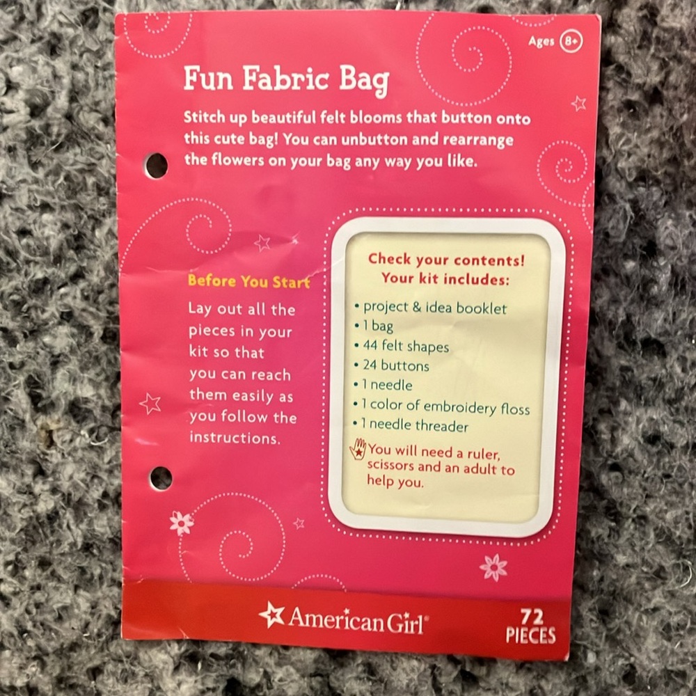 American Girl Fun Fabric Tote Bag Craft Kit - Picture 5 of 6